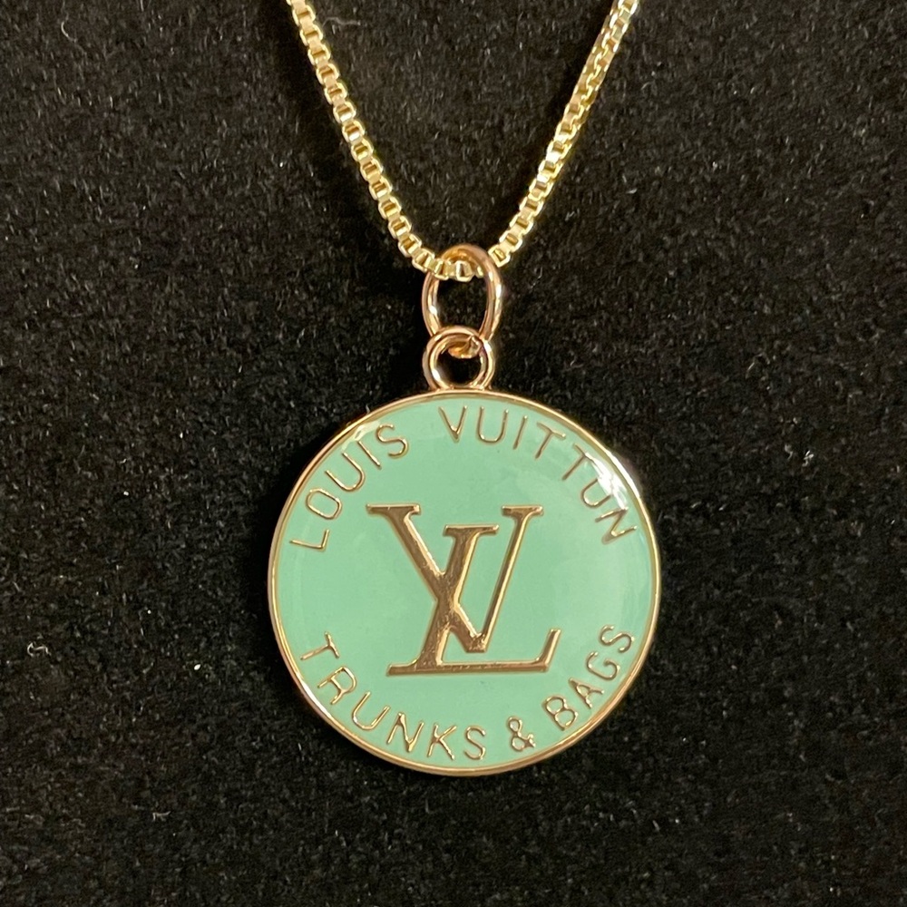 Louis Vuitton LV Mint Pendant on Premium Chain